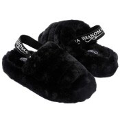 Wholesale - BLACK LADIES SLIPPERS SIZE 7